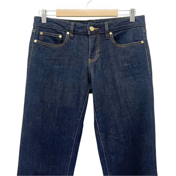 Tory Burch Jeans Low Rise Super Skinny Dark Rinse Wash Extra Long Size 28 | 6 - Picture 4 of 15